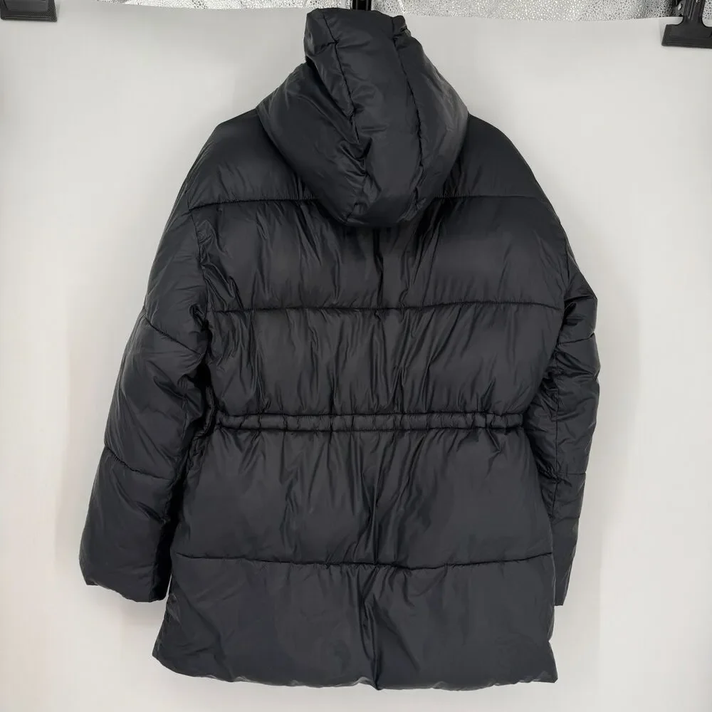 ABERCROMBIE & FITCH Air Cloud Hooded Puffer Parka Jacket Black Women Size M